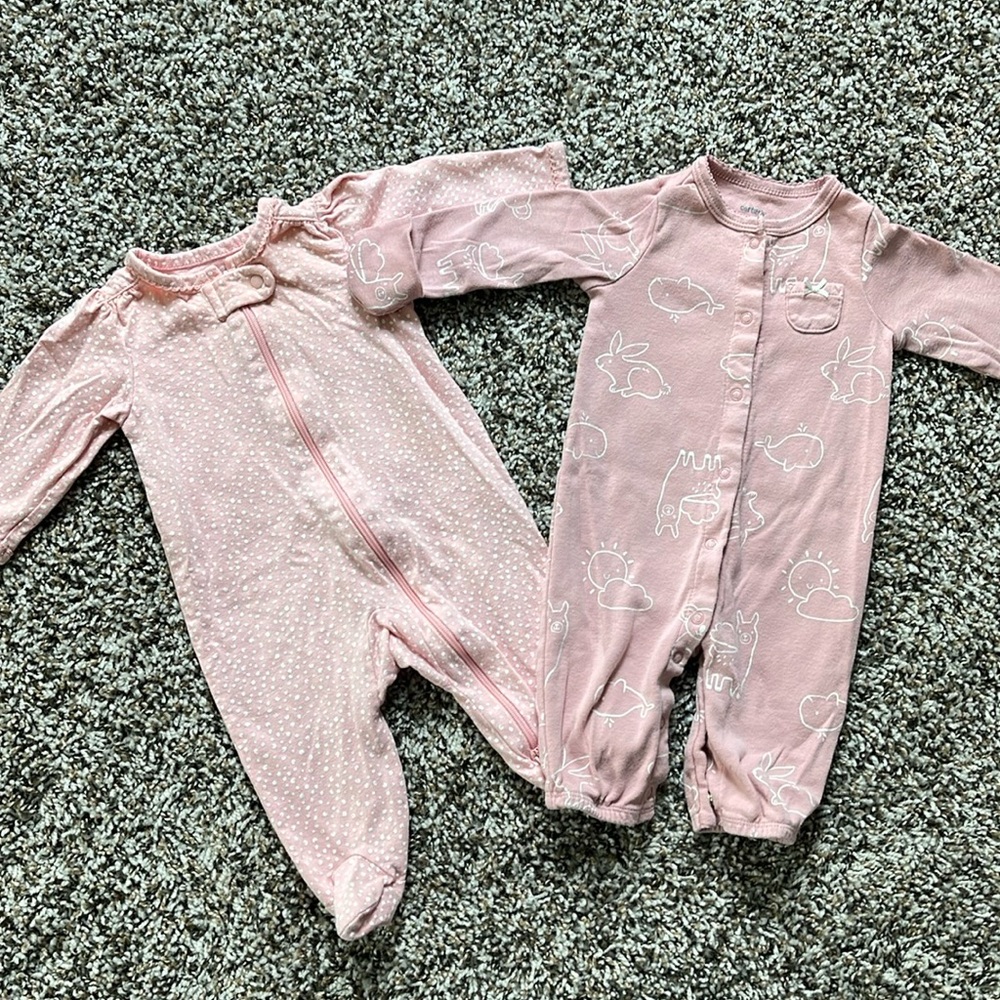 3M✨Set of 2 Pink Footies Pajamas